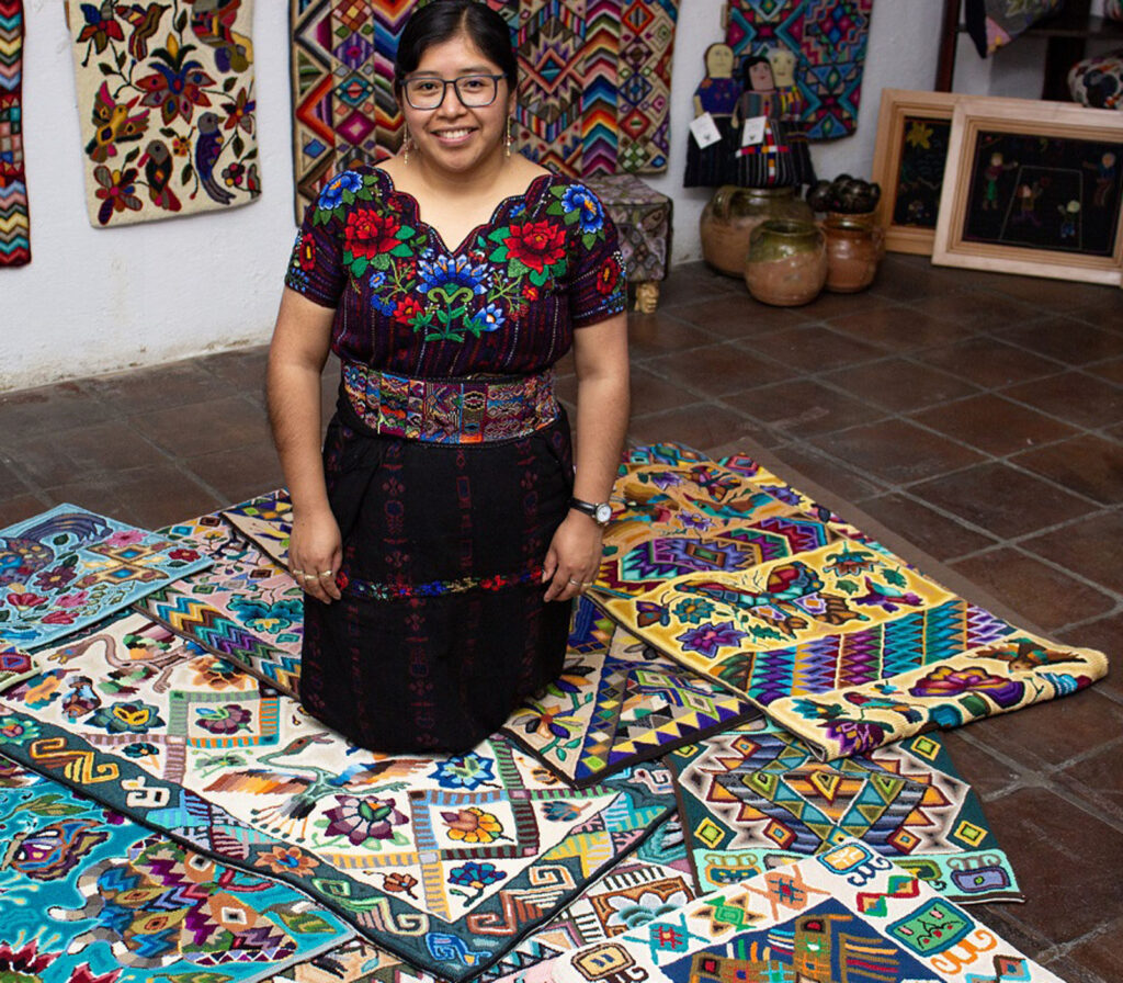 Current Grantees 15 Maya artisan in the gallery in Panajachel